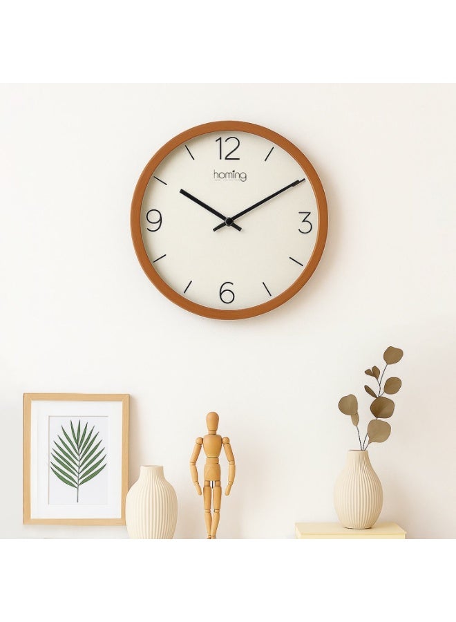 Retro Wood Look Wall Clock – Silent Modern Decorative Clock 28 cm - Image 1