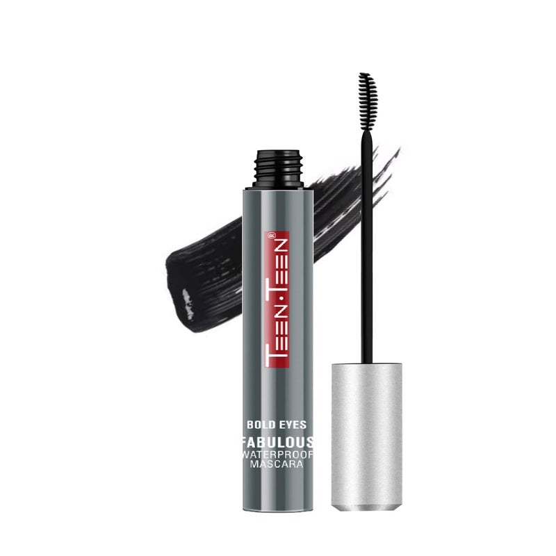 Teen.Teen TEEN TEEN Bold Eyes Mascara Waterproof SmudgeProof Volumizing Lengthening QuickDry LongLasting Natural Finish Eye Makeup for Bold Defined Lashes Black 8ml - Image 1