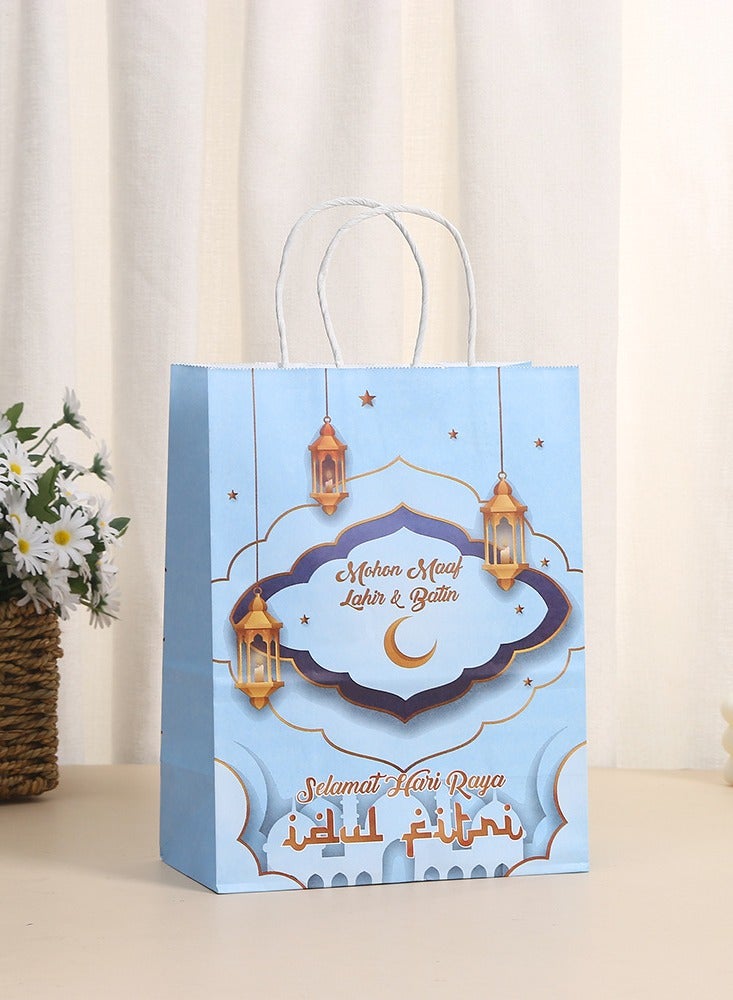 12 Pieces Kraft Paper Gift Bags for Ramadan and Eid, Party Bags with Handles for Candy Desserts and Jewelry Gifts, Party Favor Bags and Party Supplies - Image 3