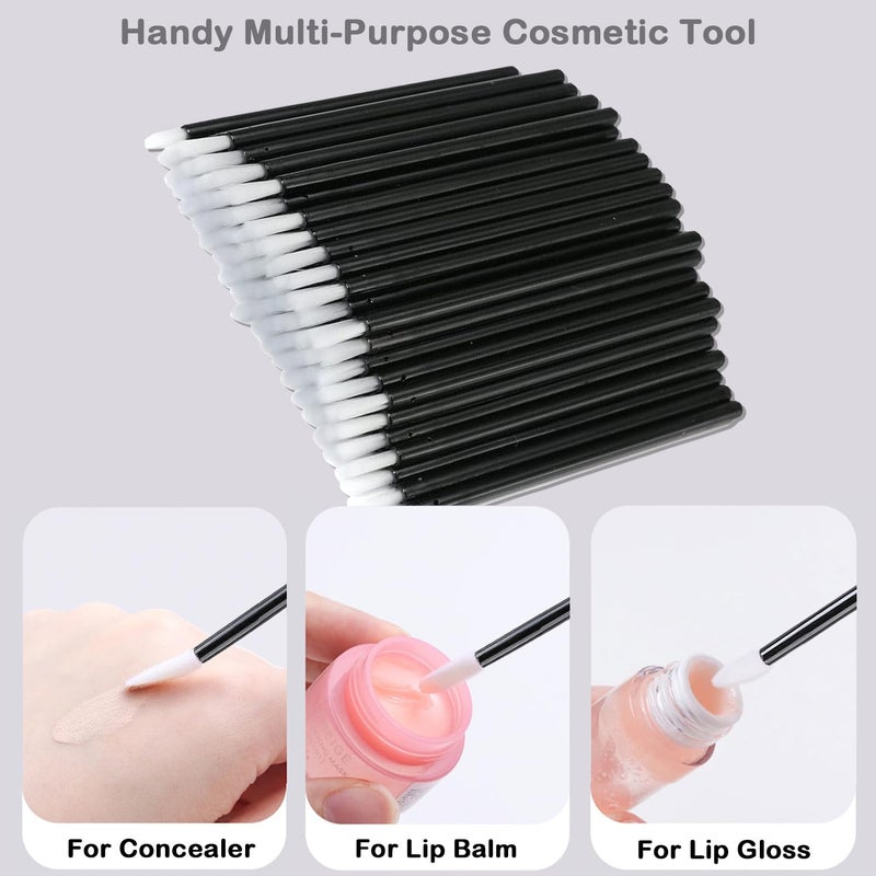 DWNDN 200Pcs Eyelash Extension Kit, Lash Spoolies Extension Supplies Eyebrow Brush Mascara Wands Lip Brushes Applicators Disposable Micro Swab Brushes for Lash Extensions Brow Lamination Kit, Black - Image 4