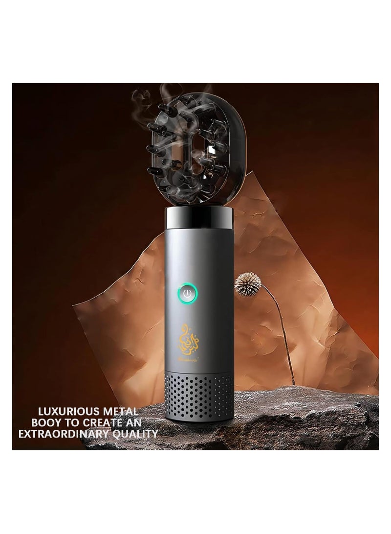 بخور Portable Arabian Rechargeable Electronic Incense Burner,USB Portable Incense Burner Electric Aromatherapy Machine,Handheld Portable Hair Incense Burner Electric Muslim Ramadan Aroma Diffuser - Image 3