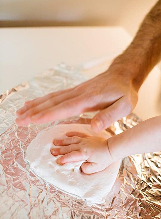 بيرل هيك طقم زينة تذكارية لبصمة يد الطفل وبصمة قدمه مع شريط، 7.4 × 6.6 × 1.7 بوصة - Image 5