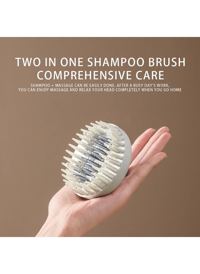 Generic - 2 in 1 Rubber Handle Scalp Massager Brush Soft Bristles for All Hair Types Exfoliating and Dandruff Removal (Grey) - Image 1