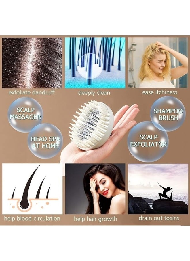 Generic - 2 in 1 Rubber Handle Scalp Massager Brush Soft Bristles for All Hair Types Exfoliating and Dandruff Removal (Grey) - Image 1