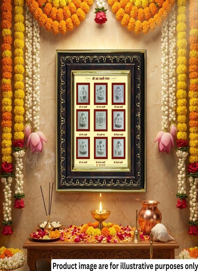 ARTSMINE 999 Silver Shri Ashtalakshmi Ji Wall Frame – Certified Silver Art|Premium Finish|Ideal for Pooja Room & Home Décor|Mata Lakshmi Ji – 1 × Unit - Image 4