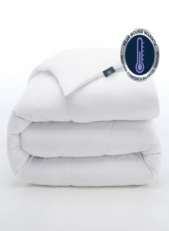 Serta Simply Clean Hypoallergenic Stain Resistant Down Alternative Bedding Comforter Duvet Insert with Corner Loops, Twin/Twin XL, White - Image 3