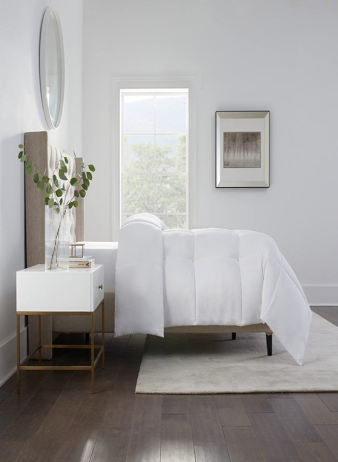 Serta Simply Clean Hypoallergenic Stain Resistant Down Alternative Bedding Comforter Duvet Insert with Corner Loops, Twin/Twin XL, White - Image 2