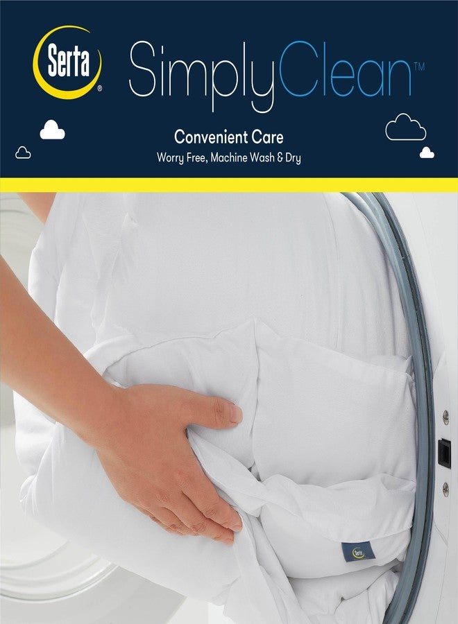 Serta Simply Clean Hypoallergenic Stain Resistant Down Alternative Bedding Comforter Duvet Insert with Corner Loops, Twin/Twin XL, White - Image 5