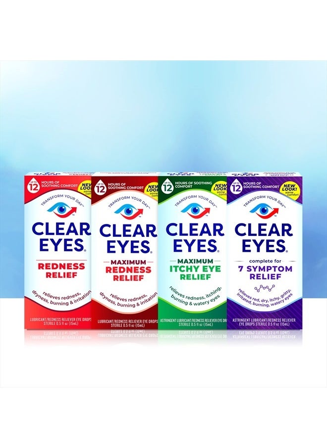 Clear Eyes - Redness Relief Eye Drops, 0.5 oz, Dual Pack - Image 1