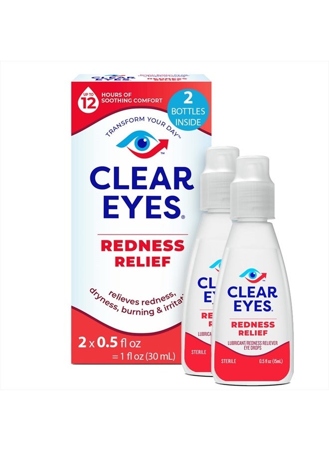 Clear Eyes - Redness Relief Eye Drops, 0.5 oz, Dual Pack - Image 1