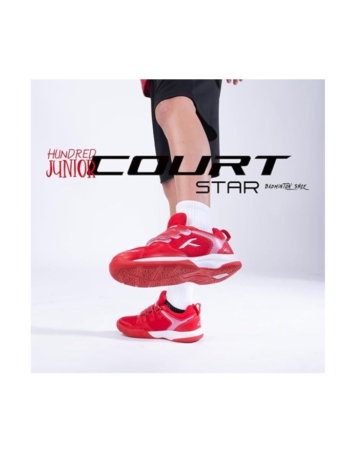 HUNDRED Court Star Non-Marking Badminton Shoes for Boys | Lightweight | X-Cushion Protection | Suitable for Indoor Tennis/Squash/Table Tennis/Basketball & Padel | Lace Up | Durable and Comfort - Image 5
