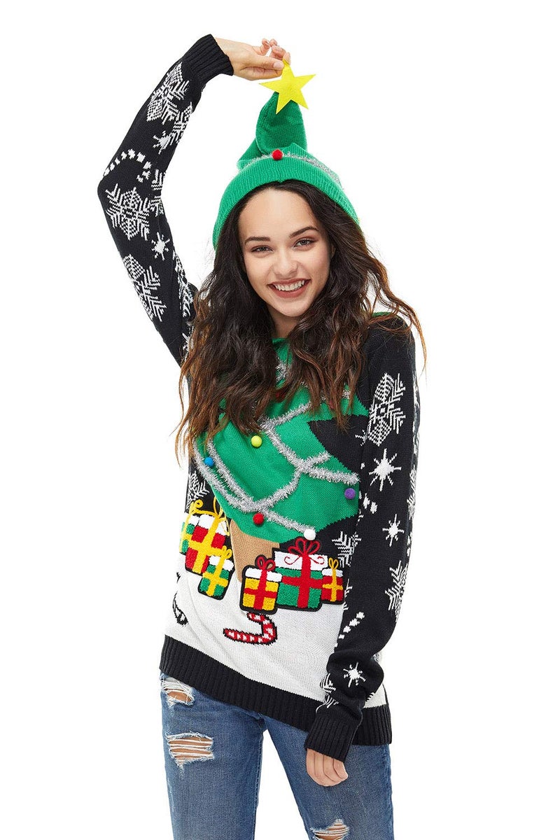 U LOOK UGLY TODAY Women Ugly Christmas Hoodie for Adult Men`s Unisex Xmas Hooded Sweater Pullover for Party Festive A Season Star was Born XX-Large - Image 5