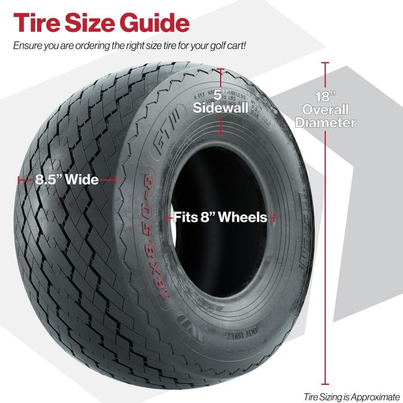 GTW إطار جولف GTW توبسبين سو توث 18x8.5-8 لعربات الجولف للاستخدام في ملاعب الجولف أو الشوارع الأساسية - Image 2