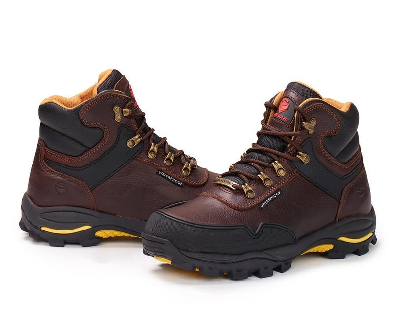 SUREWAY Men's 6" Heavy Duty Soft Toe Waterproof Work Boot - Leather,Lace Up,Oil/Slip Resistant Dual-Density Comfortable Outsole, EH Construction Industrial Ankle Mens Safety Work Boots - Image 3