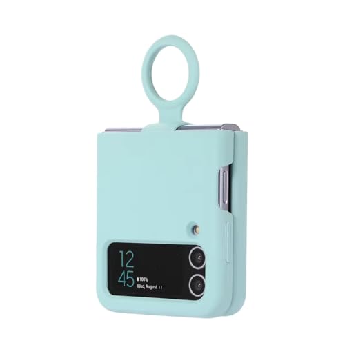 Valente Premium Silicone Case Cover with Ring for Galaxy Z Flip 4 (Sea Green) - Image 2