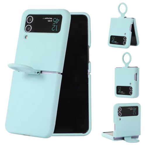 Valente Premium Silicone Case Cover with Ring for Galaxy Z Flip 4 (Sea Green) - Image 5
