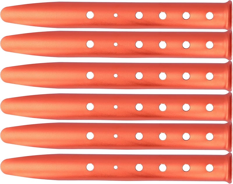 Zudoo 6pcs Tent Stakes, U‑Shaped Heavy Duty Aluminum Tent Pegs, 12'' Ground Metal Lengthen Spikes for Outdoor Camping/Canopy/Hammocks/Backpacking, Beach Sand Peg Camping Stakes, Orange - Image 3