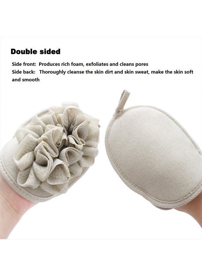 Amariver 3 Pack Bath Loofah Body Sponge Brushes Pouf Bath Mesh Brush Bath Shower Glove with Flower Bath Ball - Image 2