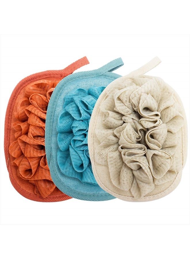 Amariver 3 Pack Bath Loofah Body Sponge Brushes Pouf Bath Mesh Brush Bath Shower Glove with Flower Bath Ball - Image 1
