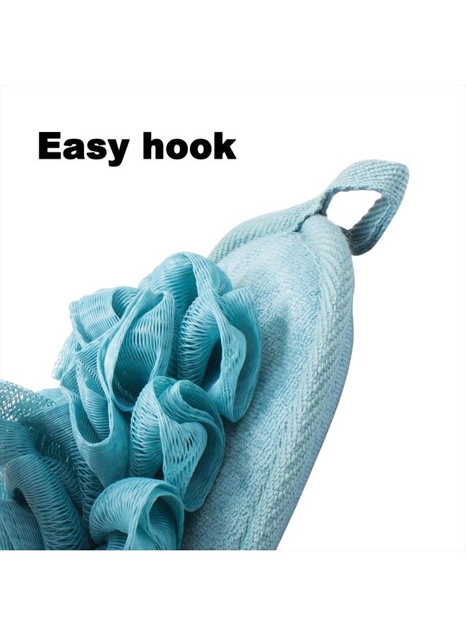 Amariver 3 Pack Bath Loofah Body Sponge Brushes Pouf Bath Mesh Brush Bath Shower Glove with Flower Bath Ball - Image 5