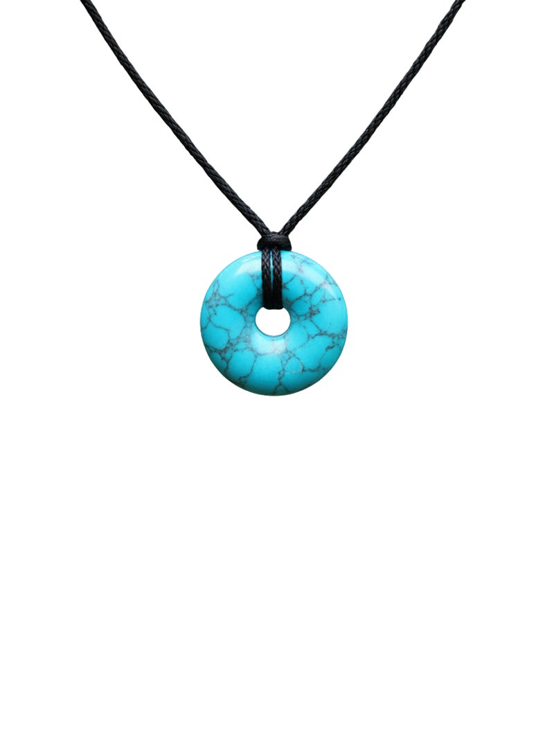 British Fossils Donut Pendant 6Mm Howlite Necklace - Image 1