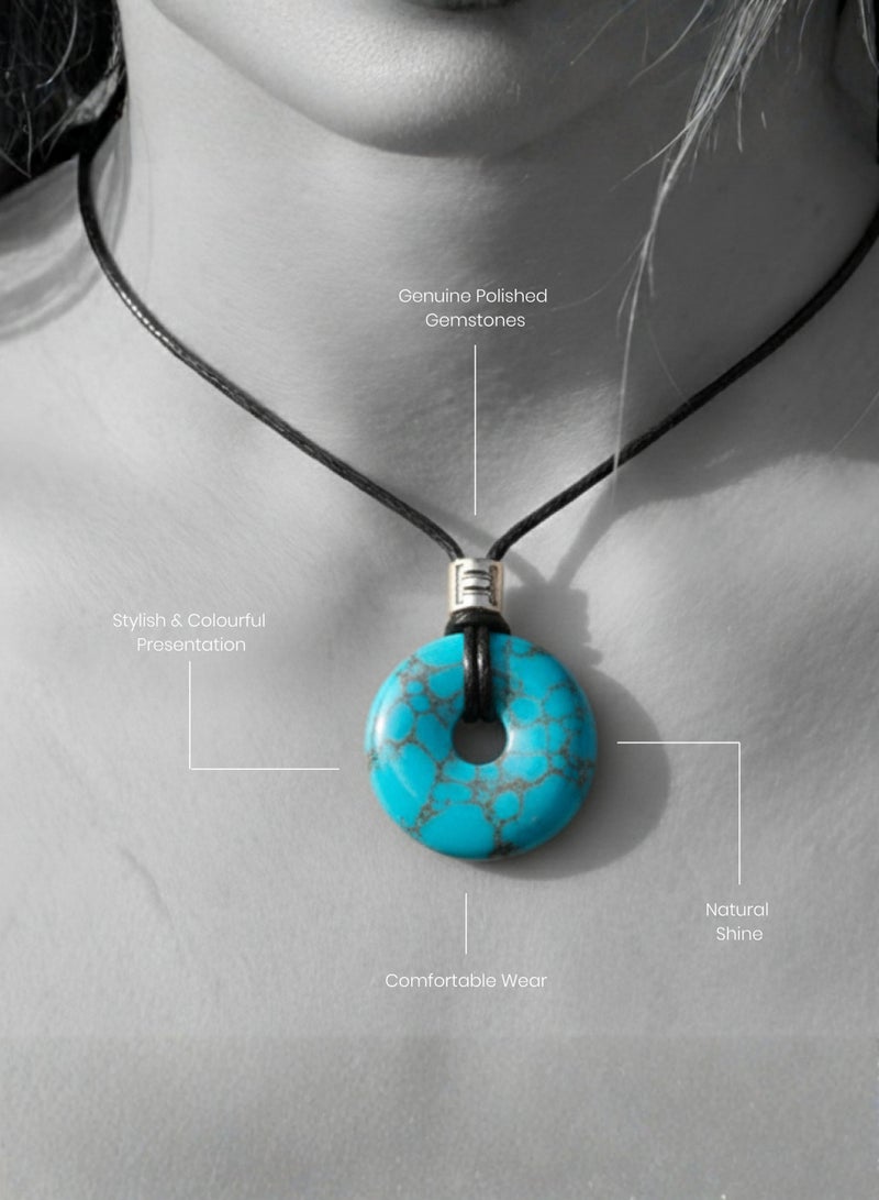 British Fossils Donut Pendant 6Mm Howlite Necklace - Image 3