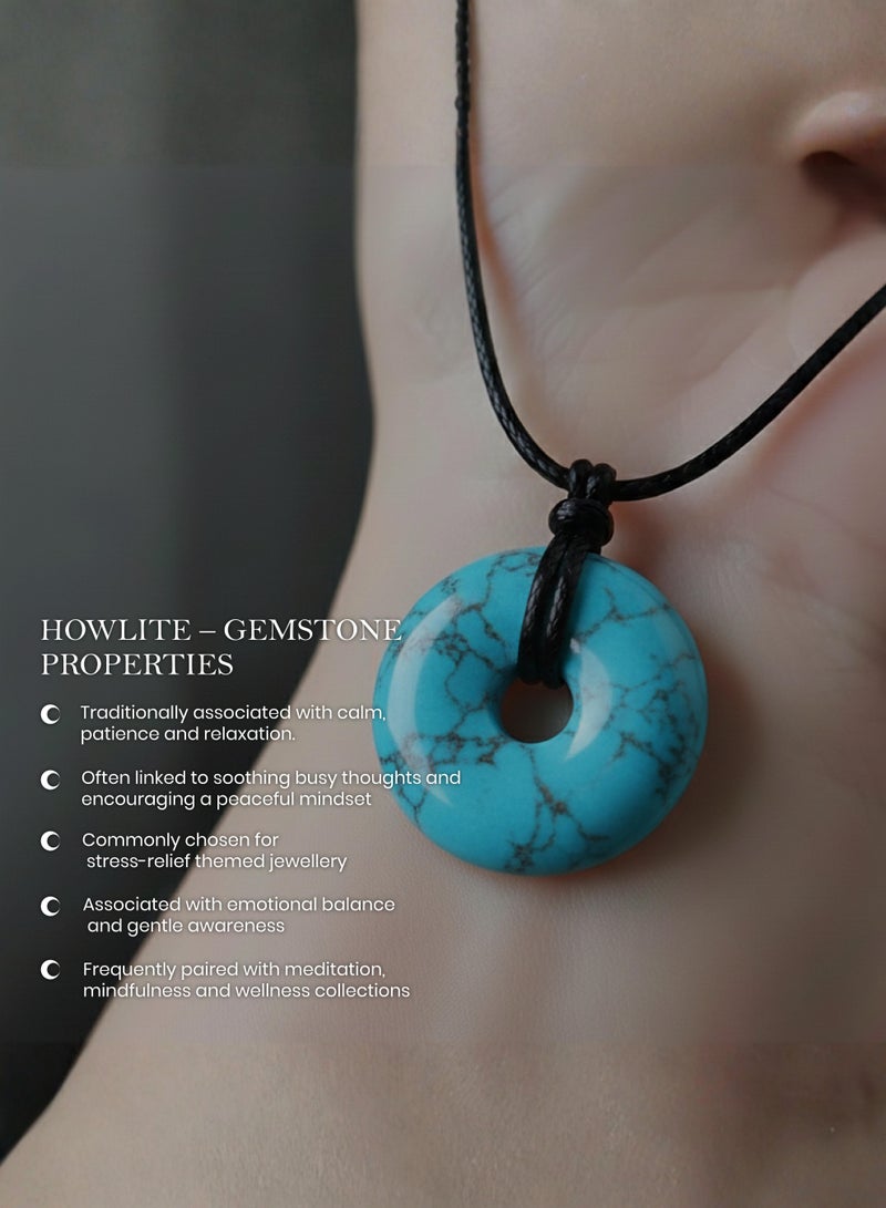 British Fossils Donut Pendant 6Mm Howlite Necklace - Image 5