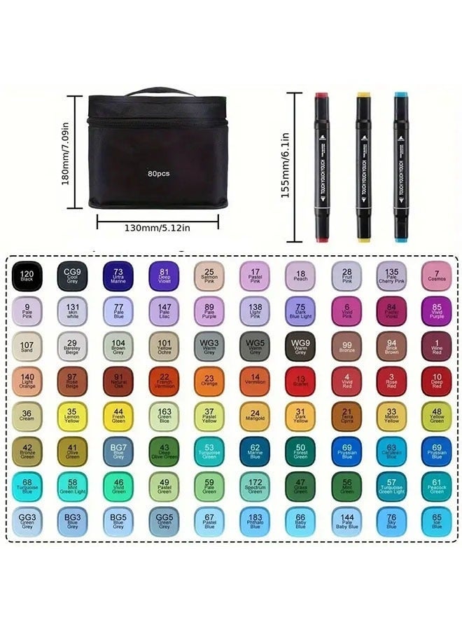 80 Color Markers Magic Painting Set, Twin Side Marker Pens Set, Double Tipped Art Marker Set Mark Pen for Kids & Artist Coloring Sketching Drawing Markers - Image 4