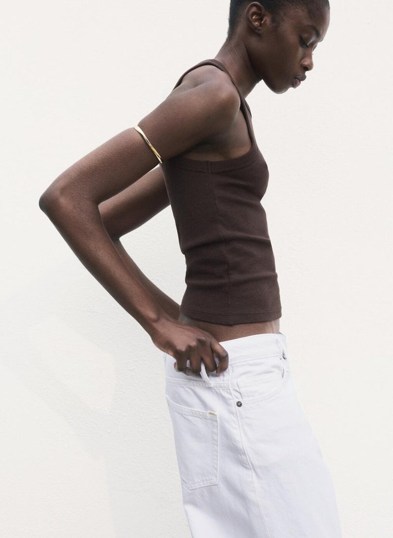 MANGO Ribbed lyocell -Blend Top  - Image 3