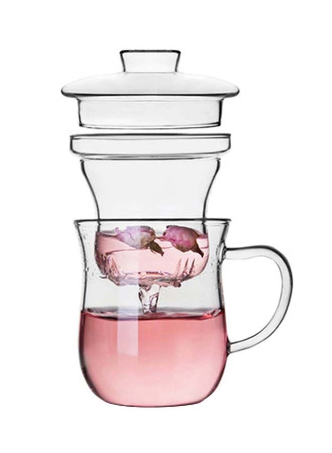 Set Of Mug And Strainer With Lid Clear 9X12.5X13centimeter - Image 1