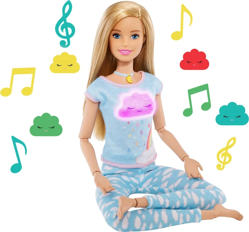 Barbie Wellness - Breathing Exercise Doll, Blonde Doll, 5 Light and Guided Meditation Exercises, Dog Included GNK01