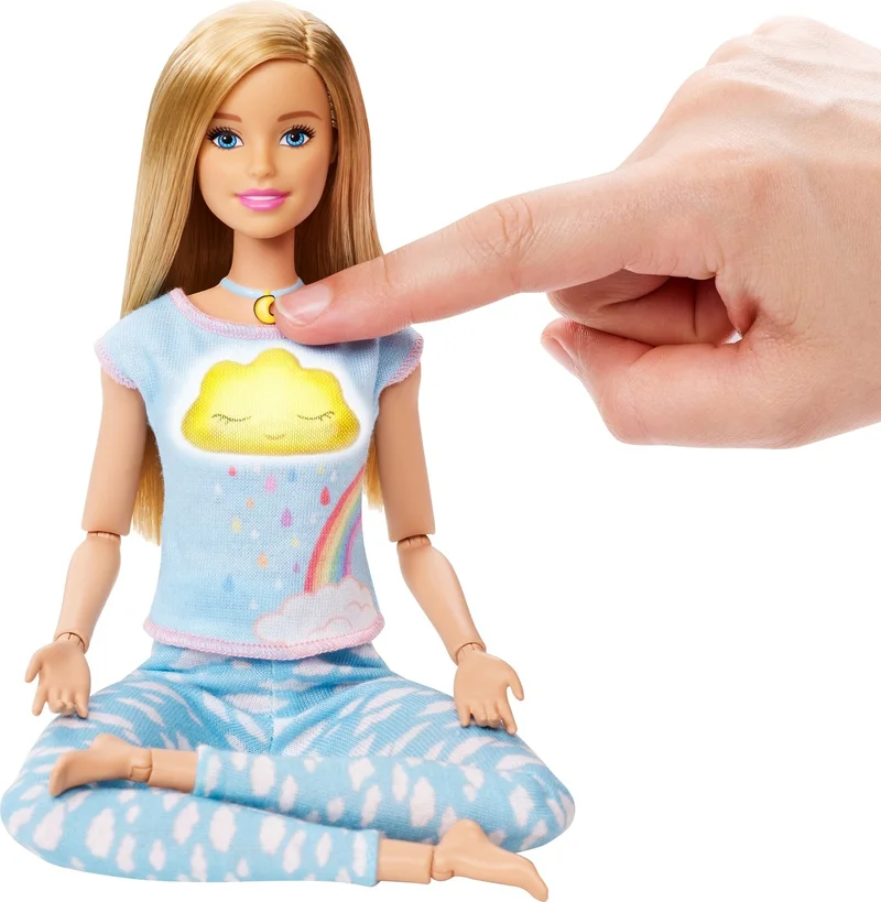 Barbie Wellness - Breathing Exercise Doll, Blonde Doll, 5 Light and Guided Meditation Exercises, Dog Included GNK01