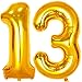 Jonhamwelbor 13 Number Balloons Gold Big Giant Jumbo Number 13 Foil Mylar Balloons for 13th Birthday Party Supplies 13 Anniversary Events Decorations - Image 4