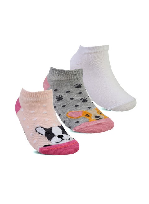 STITCH Girls Pack of 3 Lycra Ankle Casual Socks