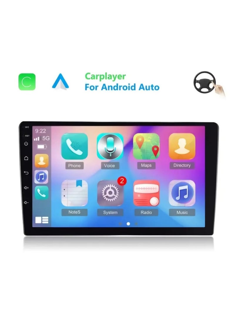 Generic - 22.86cm 2 Din Car Stereo for Android Auto, Wireless CarPlay, MP5 Player with Mirror Link, Steering Wheel Control, FM/USB/EQ/Subwoofer Support, Rear View Camera - Image 1