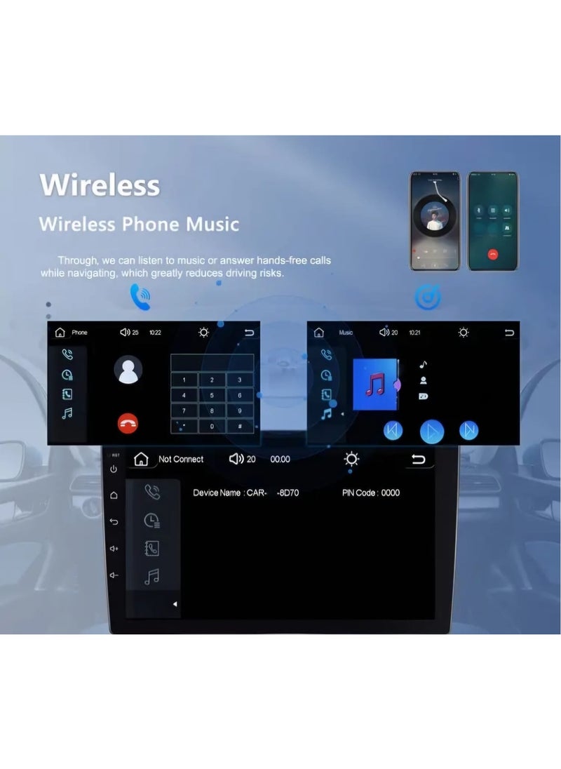 Generic - 22.86cm 2 Din Car Stereo for Android Auto, Wireless CarPlay, MP5 Player with Mirror Link, Steering Wheel Control, FM/USB/EQ/Subwoofer Support, Rear View Camera - Image 1