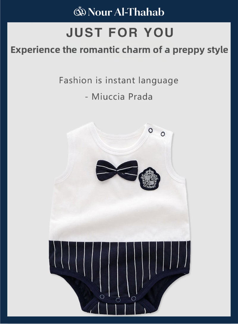 نور الصحب 8 قطع مجموعة هدايا مولود جديدة (أسلوب بريبي)، مجموعة ملابس وإكسسوارات للأطفال حديثي الولادة من القطن الممتاز لكل من الأولاد والبنات، مناسبة لفصول الربيع والصيف والخريف والشتاء الأربعة (تشمل حقيبة هدايا حصرية عالية الجودة من نور الذهب). - Image 5