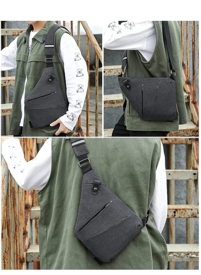 Cool Baby 2023 New Personal Flex Bag - Fashion Anti-thief Slim Sling Bag, Personal Shoulder Pocket Bag,Side Crossbody Backpack for Outdoor(B-GREY,LEFT)  - Image 4