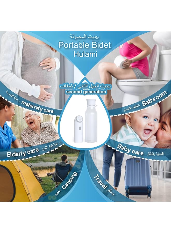 Hulami Portable Travel Bidet Usb C Rechargeable Pocket Shattaf Handheld Water Sprayer For Personal Hygiene Home Office & Outdoor Use - Image 2