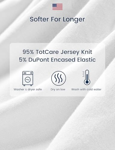 TotAha Premium Soft Pack n Play Sheets, Super Stretchy Jersey Knit Mini Crib Sheets Fitted, Silky Comfort Graco Pack and Play Mattress Sheets, 2 Pack - Image 5