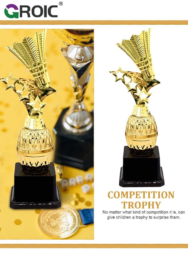 GROIC كؤوس بادمنتون 25 سم، كأس بادمنتون مخصص على قاعدة سوداء، كؤوس بادمنتون مميزة، جائزة كأس الريشة - Image 3