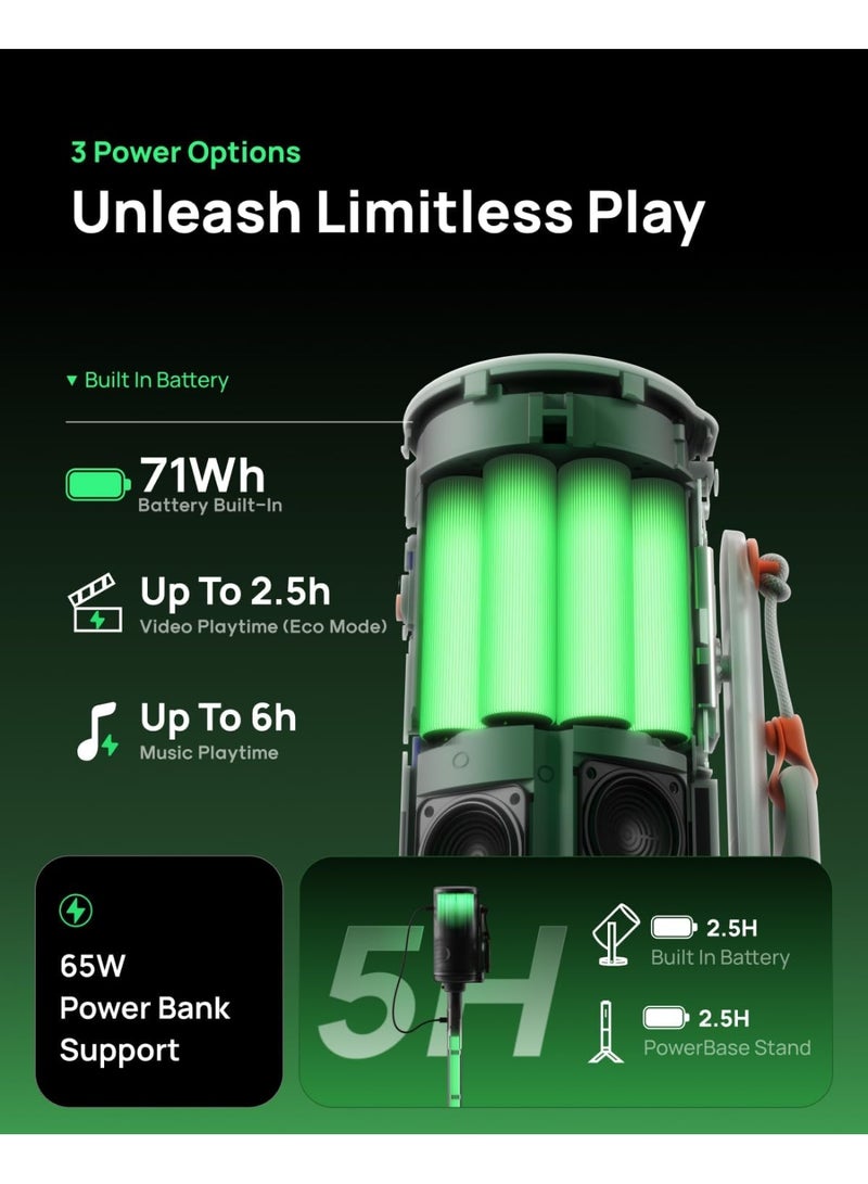 إكسجيمي جهاز عرض ليزر   مع  فلاتر،  لومن، تلفزيون جوجل، بطارية . ساعة، حامل مدمج  درجة، سماعات   واط للمنزل والعمل والتخييم - Image 3