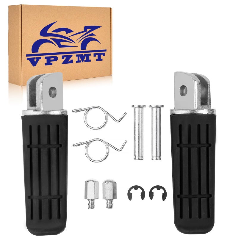 VPZMT Motorcycle Front Foot Pegs Footrests for yamaha YZF1000 R1 FZ1 FZ6R FZ6 FJR1300 FZ400 XJR1200 XJR1300 XJR400 XJ6 TDM Front Pegs  Black