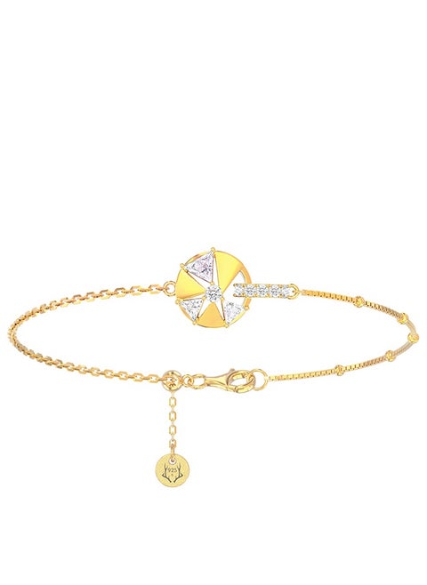 Women's Silver Bracelet with CZ Diamonds Cardamom Flower Design Gift for Women