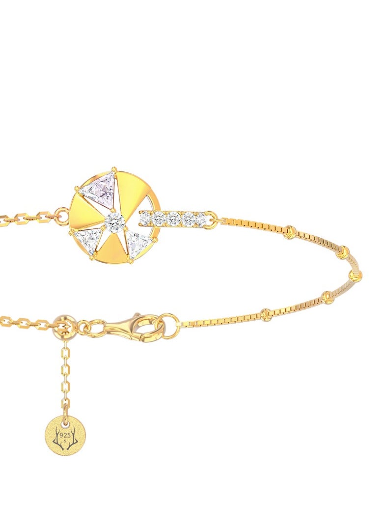 Women's Silver Bracelet with CZ Diamonds Cardamom Flower Design Gift for Women