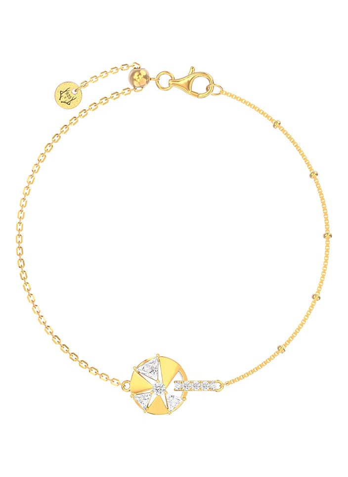 Women's Silver Bracelet with CZ Diamonds Cardamom Flower Design Gift for Women