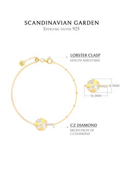AWNL Women's Silver Bracelet with CZ Diamonds Cardamom Flower Design Gift for Women  - Image 4