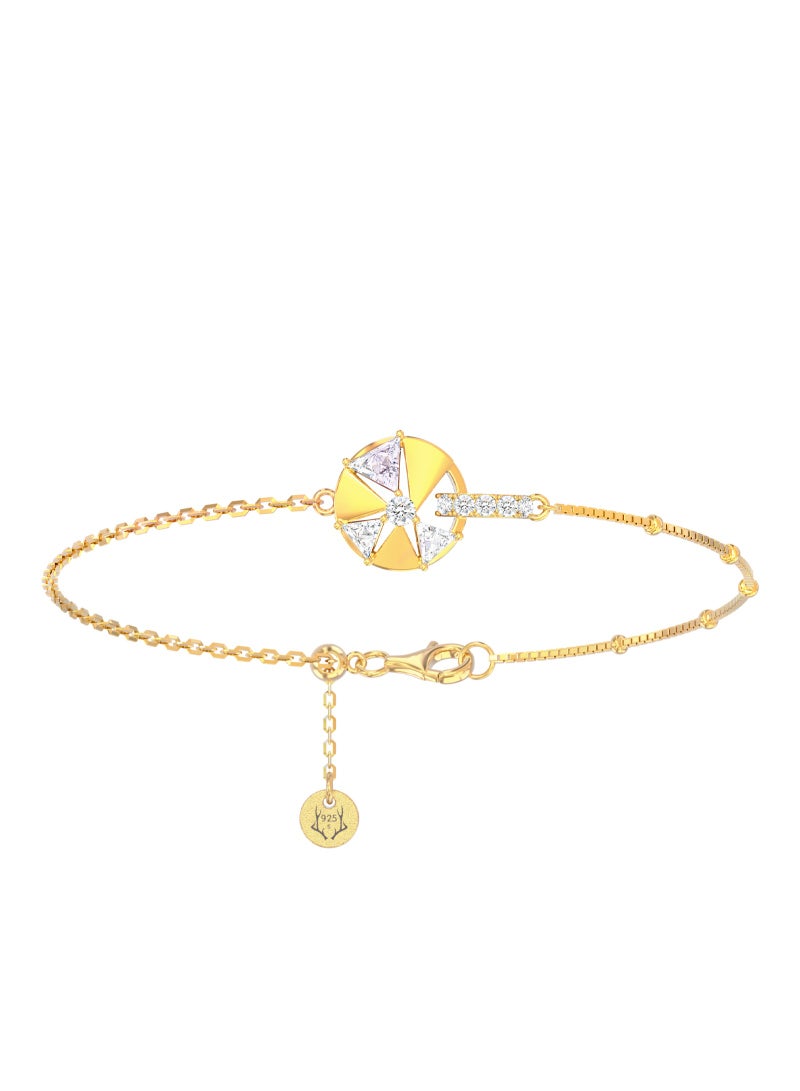 AWNL Women's Silver Bracelet with CZ Diamonds Cardamom Flower Design Gift for Women Gold Plated - Image 3