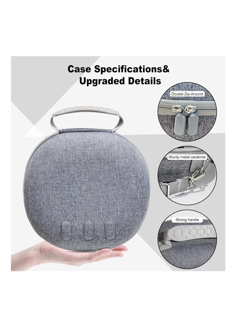 Hard Case Compatible with Meta Oculus Quest 3 VR Gaming Headset,Touch Controllers,Waterproof Shockproof Carrying Bag with Mesh Pocket for Accessories, Suitable for Travel and Home Storag (Grey)