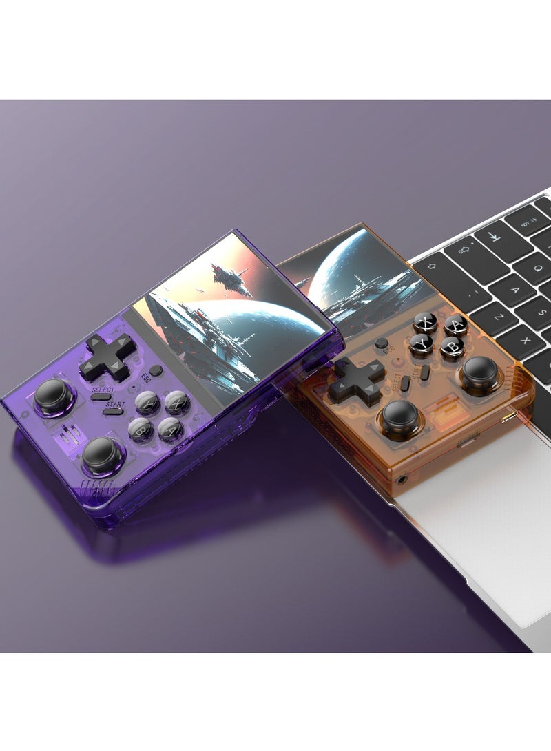 RS35 plus Handheld Game Console – 3.5 IPS Screen Linux EmuELEC System Retro Game Player with 20000+ Classic Games 64G TF Card (Purple) - Image 5